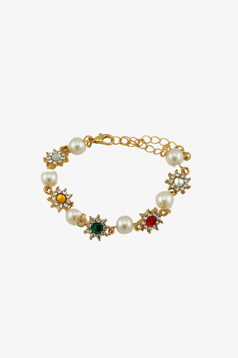 Bransoletka Pearl Floral Gold