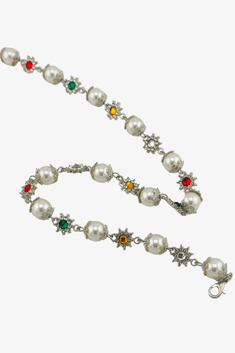 Naszyjnik Pearl Floral Silver