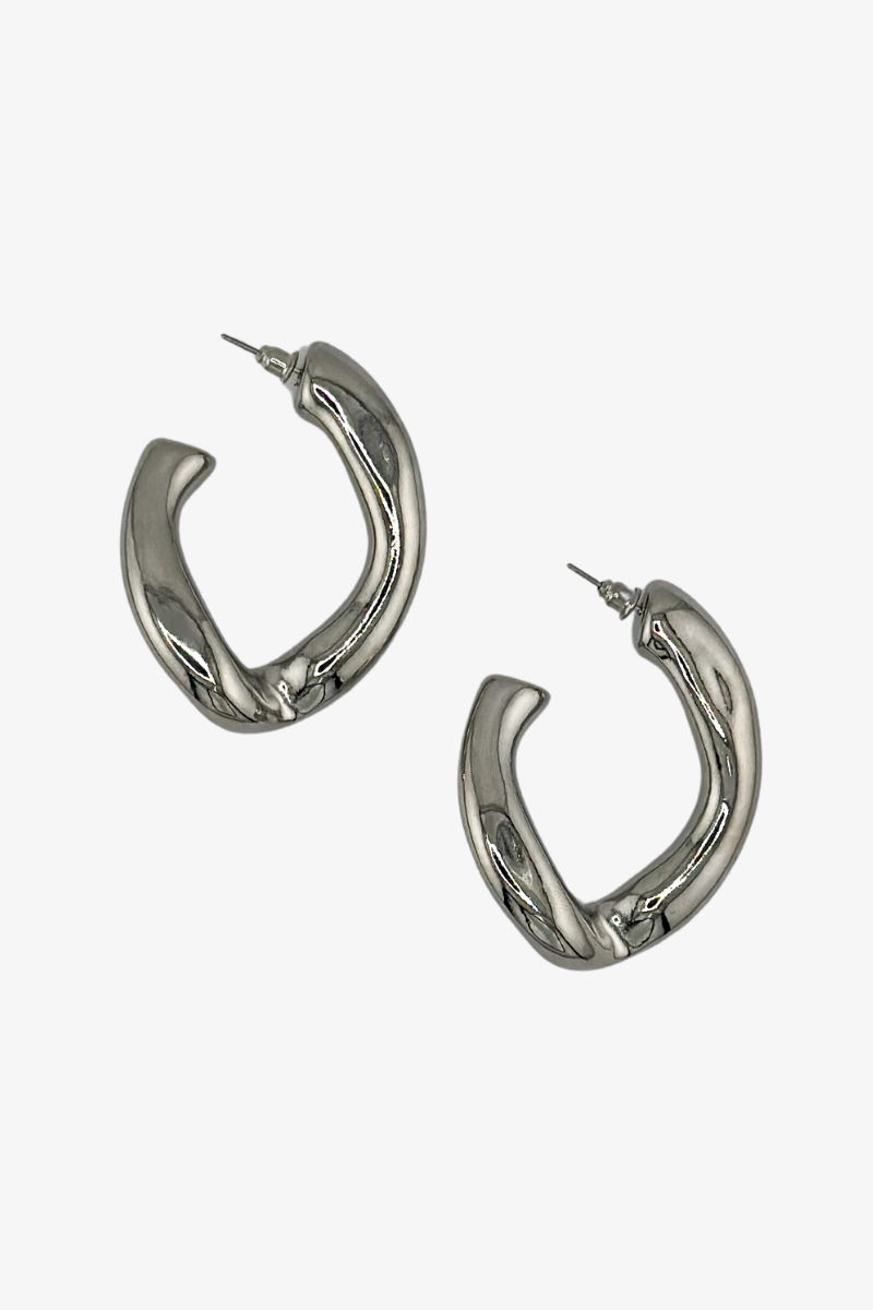 Kolczyki Twisted Circle Silver