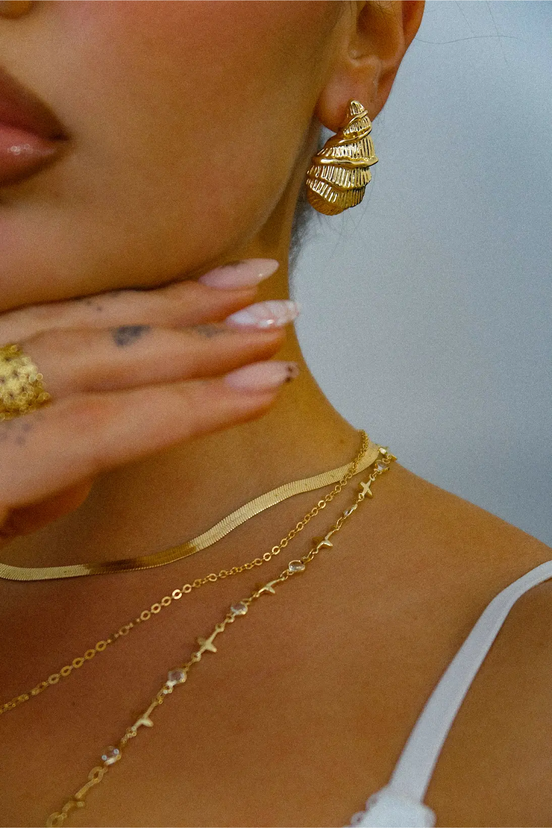 Kolczyki Conch Shell Gold