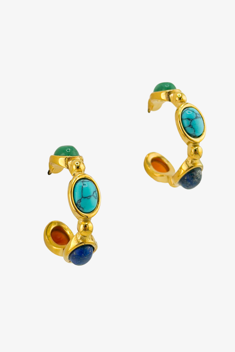 Kolczyki Colorful Lapis Stone