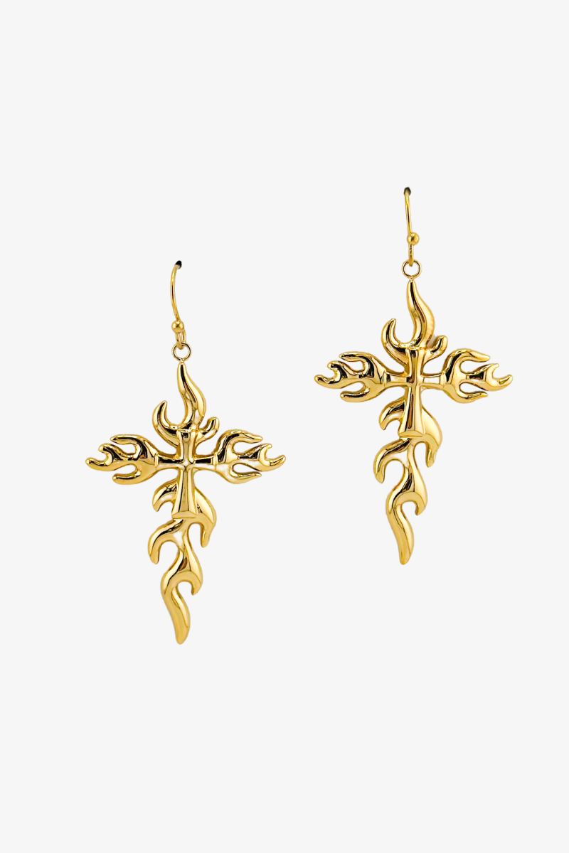 Kolczyki Cross in Flames