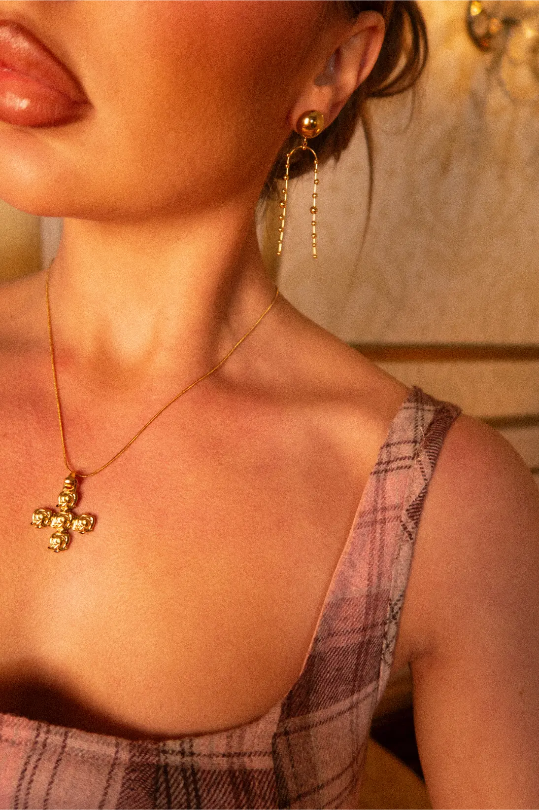 Kolczyki Hemisphere Round Bead Drop