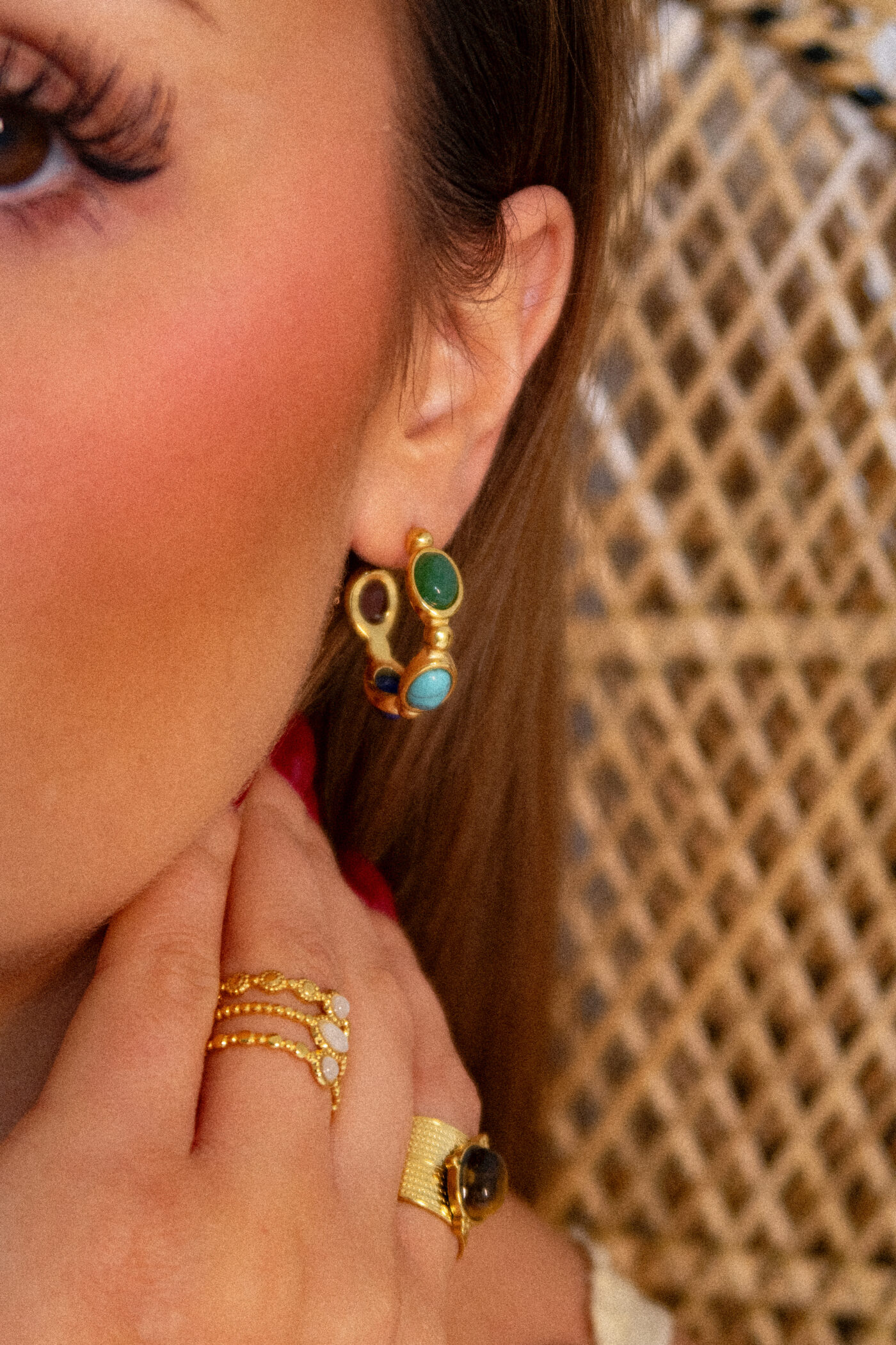 Kolczyki Colorful Lapis Stone