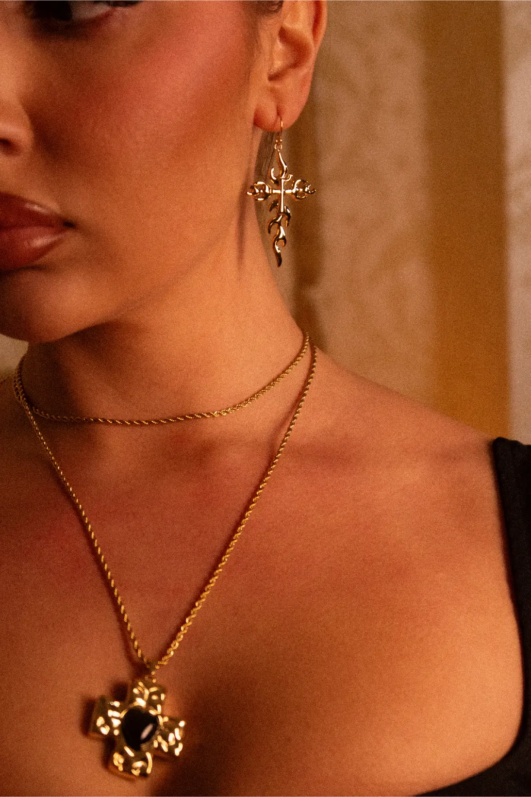 Kolczyki Cross in Flames