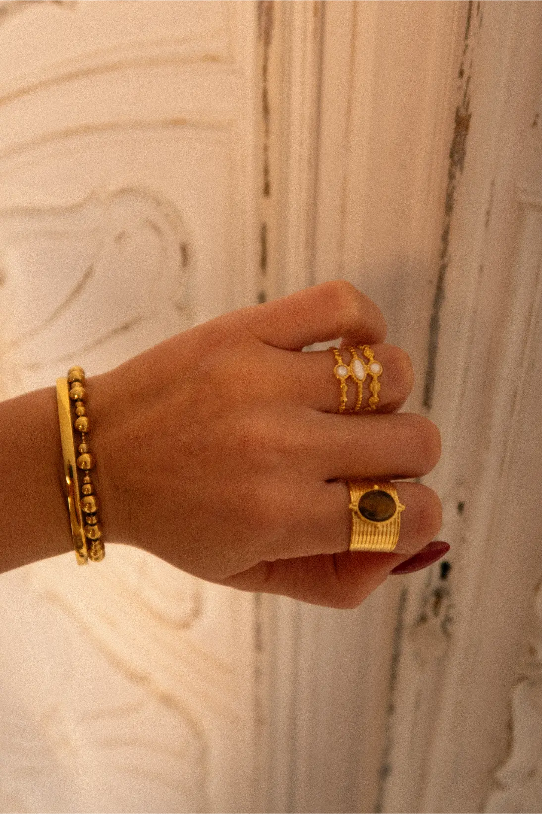 Pierścionek Massive Tiger Eye Oval