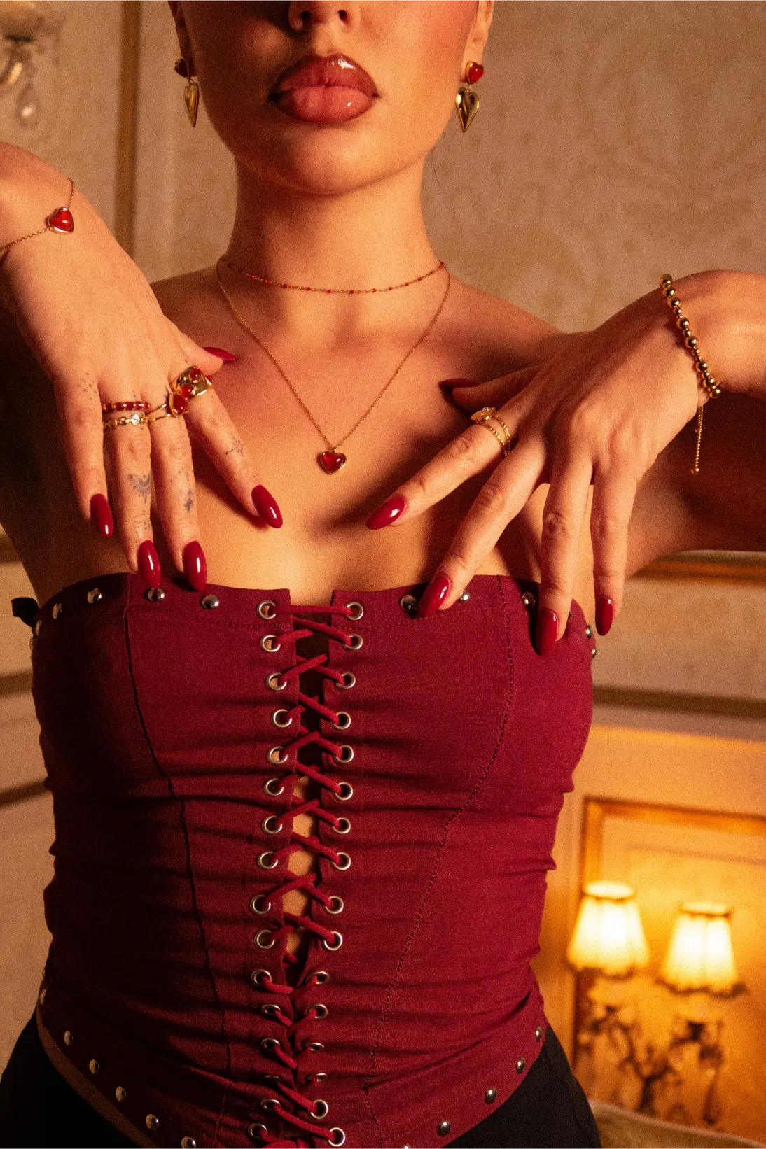 Naszyjnik Valentines Red Agate Heart