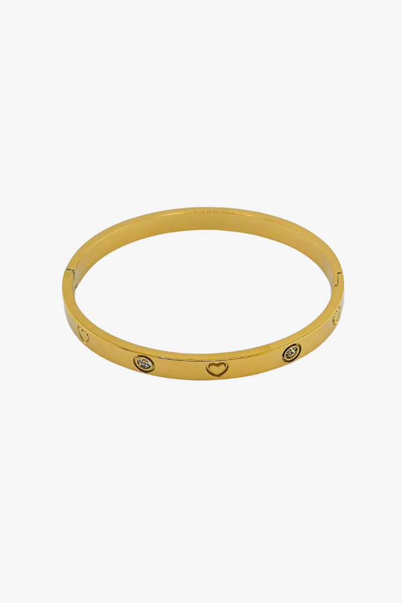 Bransoletka Simple White Zircon Hearts