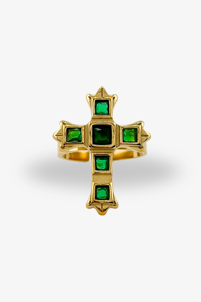 Pierścionek Emerald Cross Ring