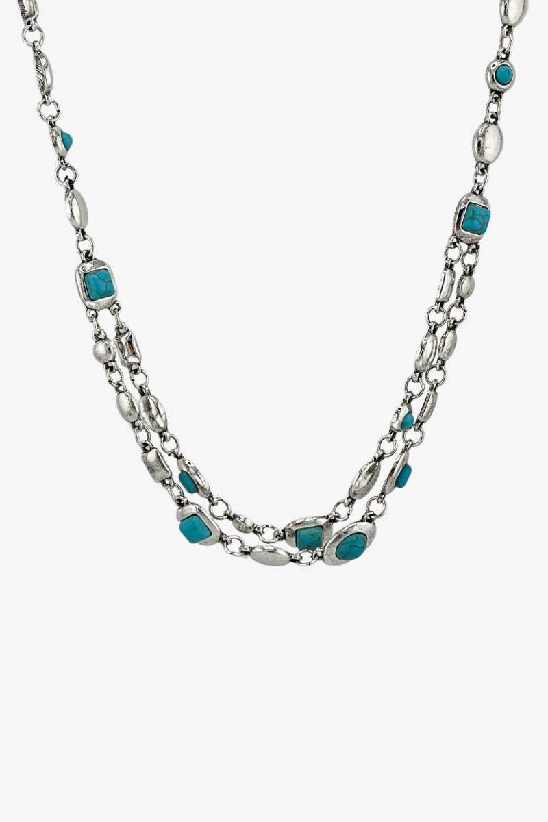 Naszyjnik Old Silver Turquoise Layers