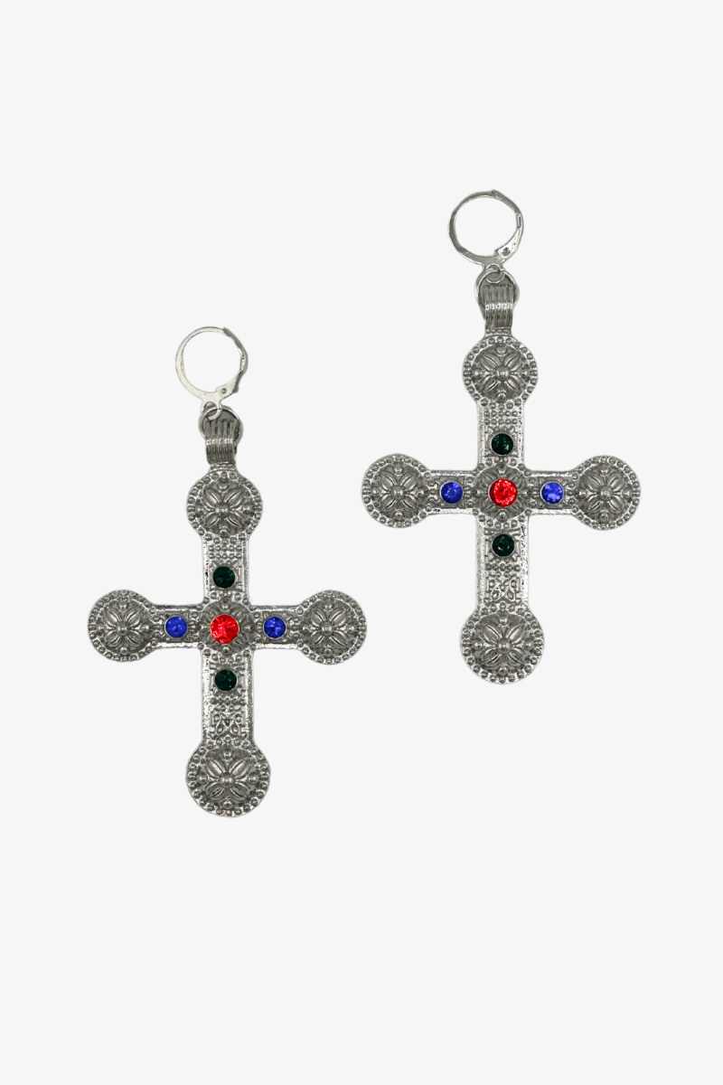 Kolczyki XL Cross Silver