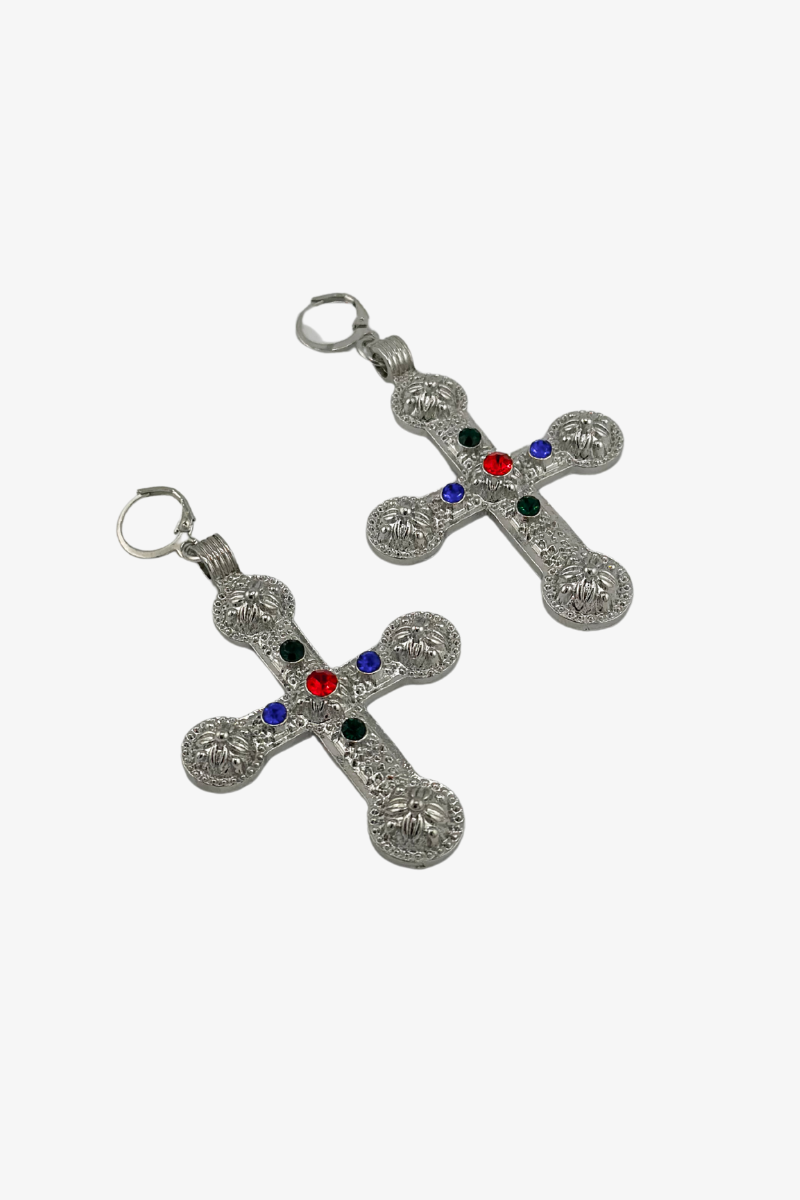 Kolczyki XL Cross Silver